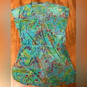 Vibrant Paisley Print beach cover up
